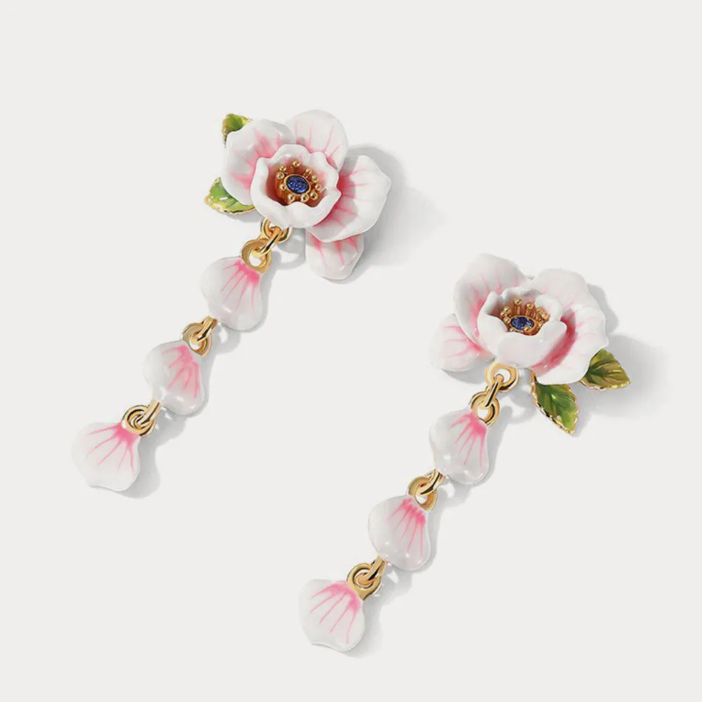 Pink Rose Earrings