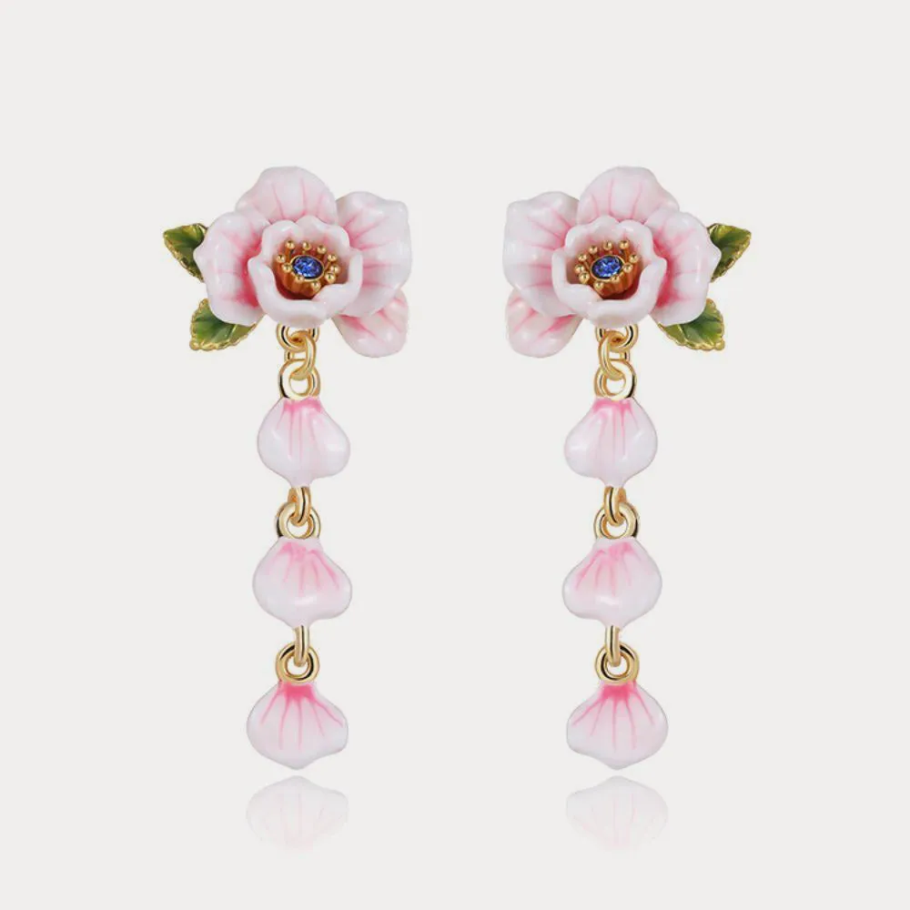 Pink Rose Earrings