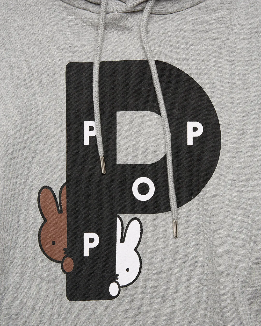 Pop & Miffy Big P Hooded Sweat - Light Heather Grey