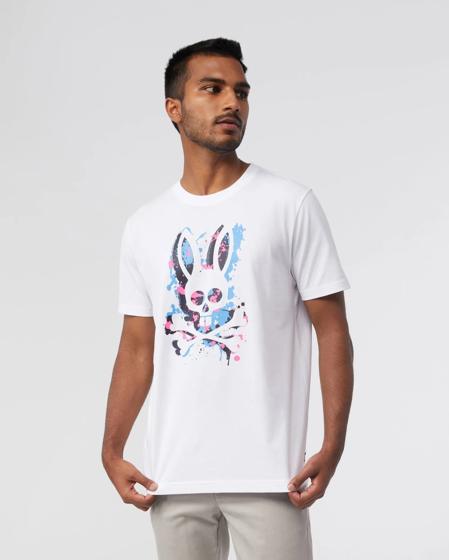 Psycho Bunny Mens Waverly Graphic Tee - White