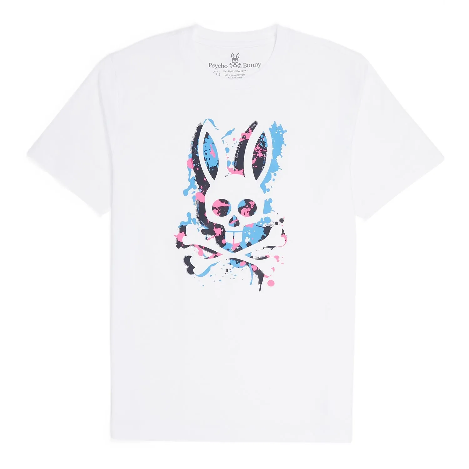 Psycho Bunny Mens Waverly Graphic Tee - White