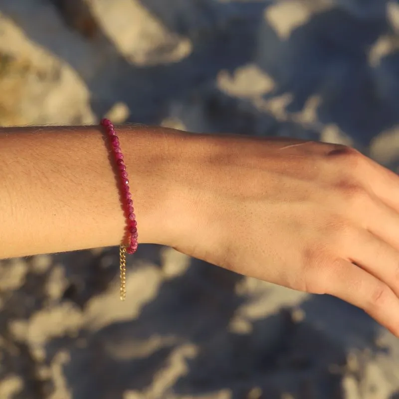 Raw Ruby Delicate Bracelet