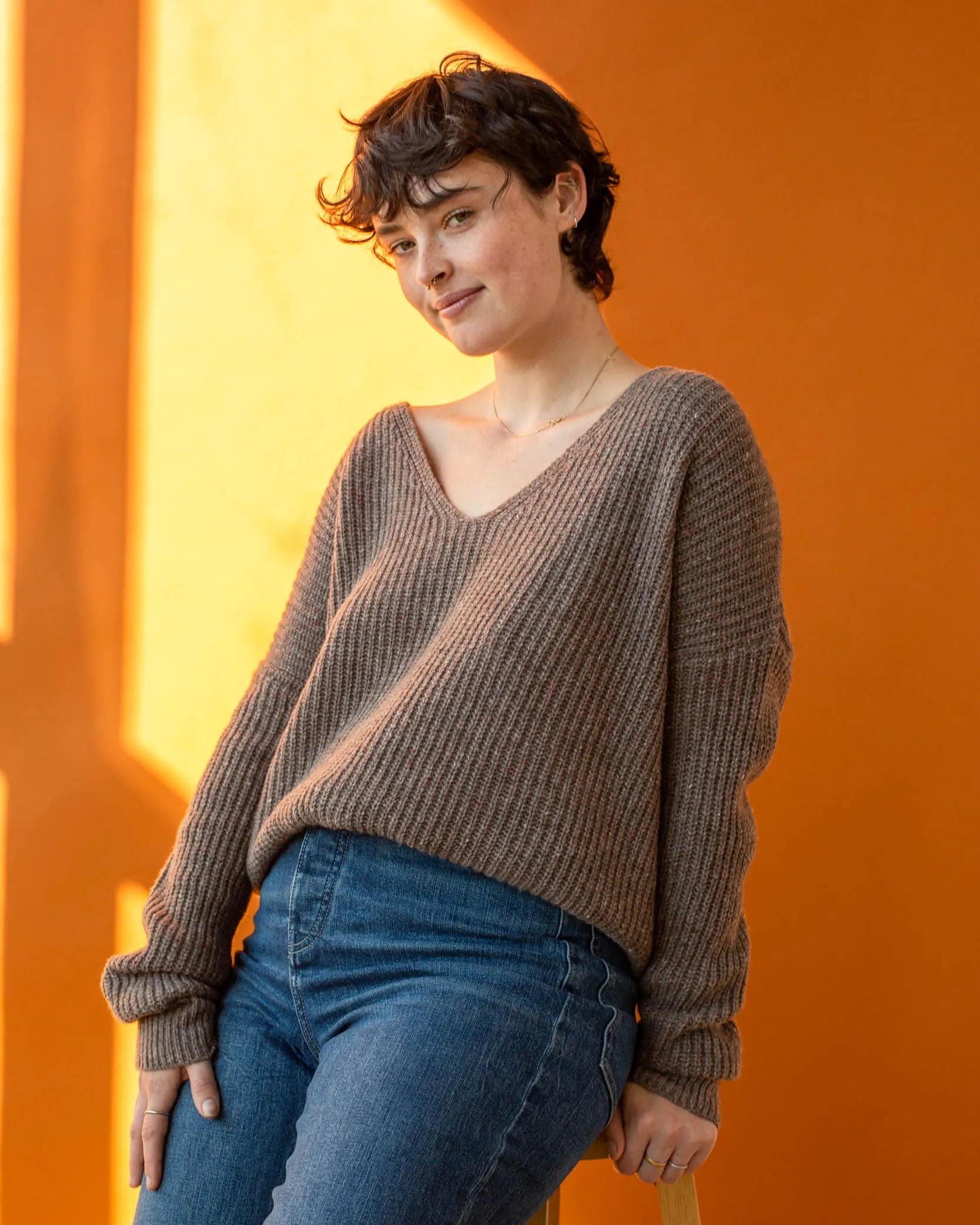 Recycled Wool V-Neck Sweater