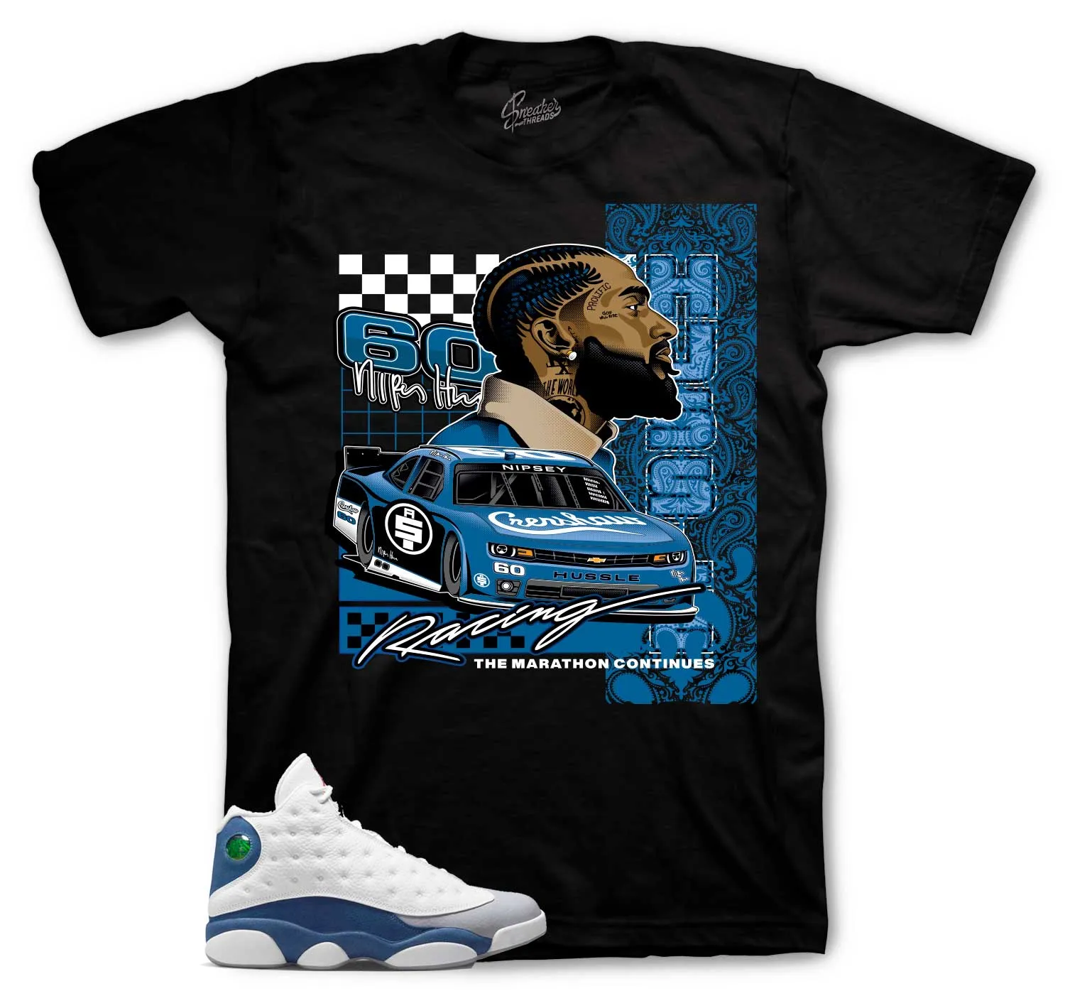 Retro 13 French Blue Crenshaw Racing Shirt