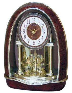 Rhythm Classic Nightingale Musical Mantel Clock  - 8 Crystal Accents - 16 Songs