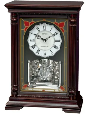 Rhythm WSM Amsterdam Mantle Musical Clock - 19 Songs - Wooden - Swarovski