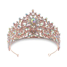 Rose Gold Baroque Wedding Tiaras and Crowns Woman Bridal