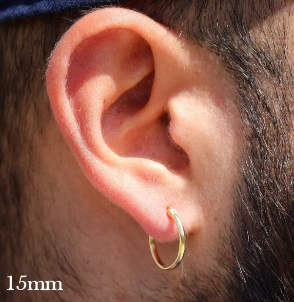 Small Hoops for men - Huggie hoop earrings