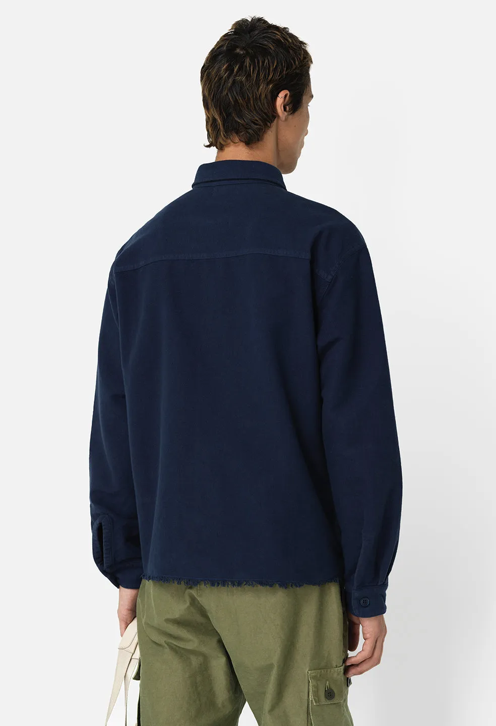 Solid Hemi Oversized Shirt / Navy