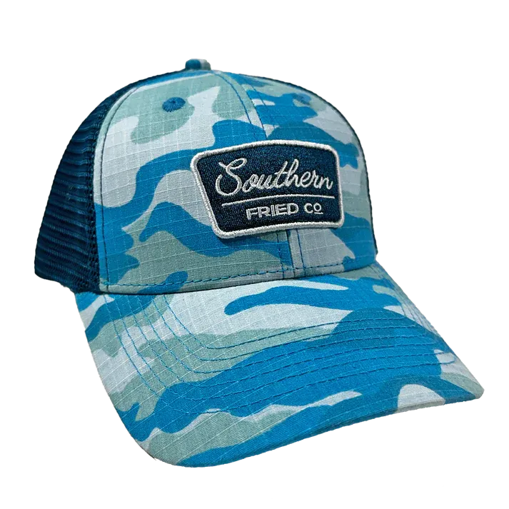 Southern Fried Cotton Blue Camo Hat