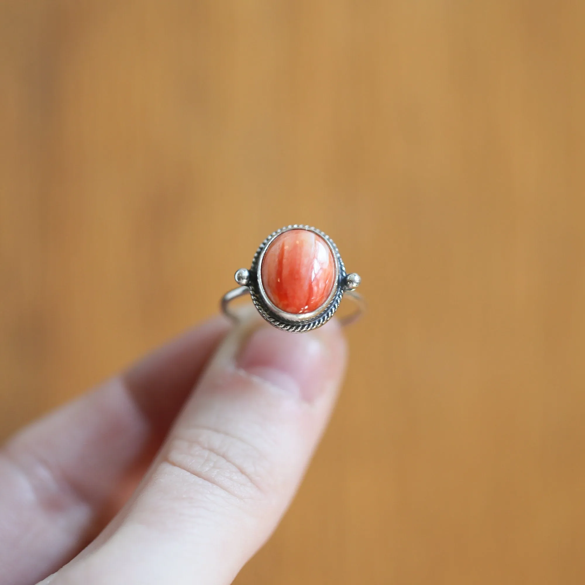 Spiny Oyster Delica Ring - Spiny Oyster Ring - Spiny Oyster - Sterling Silver Ring