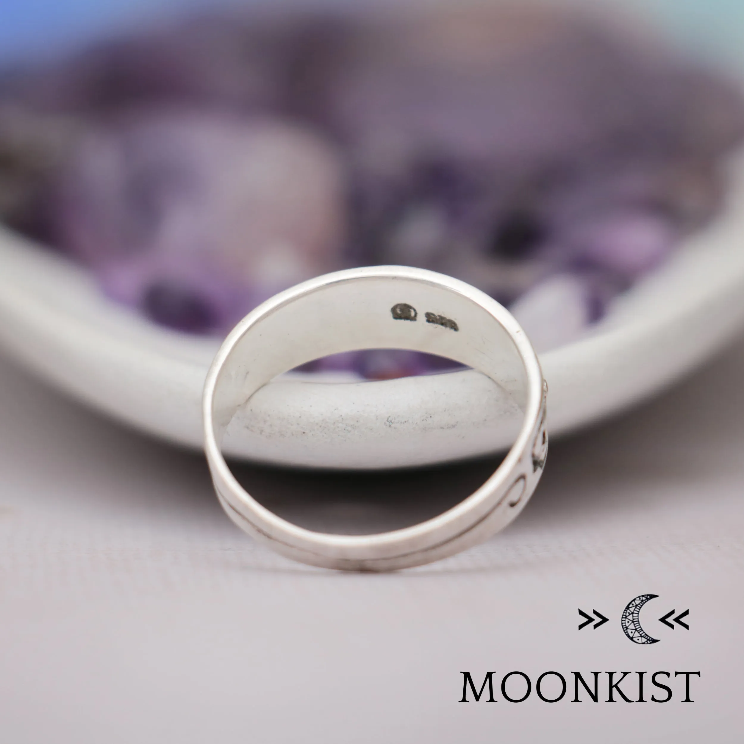 Sterling Silver Antique Style Womens Cross Wedding Band | Moonkist Designs