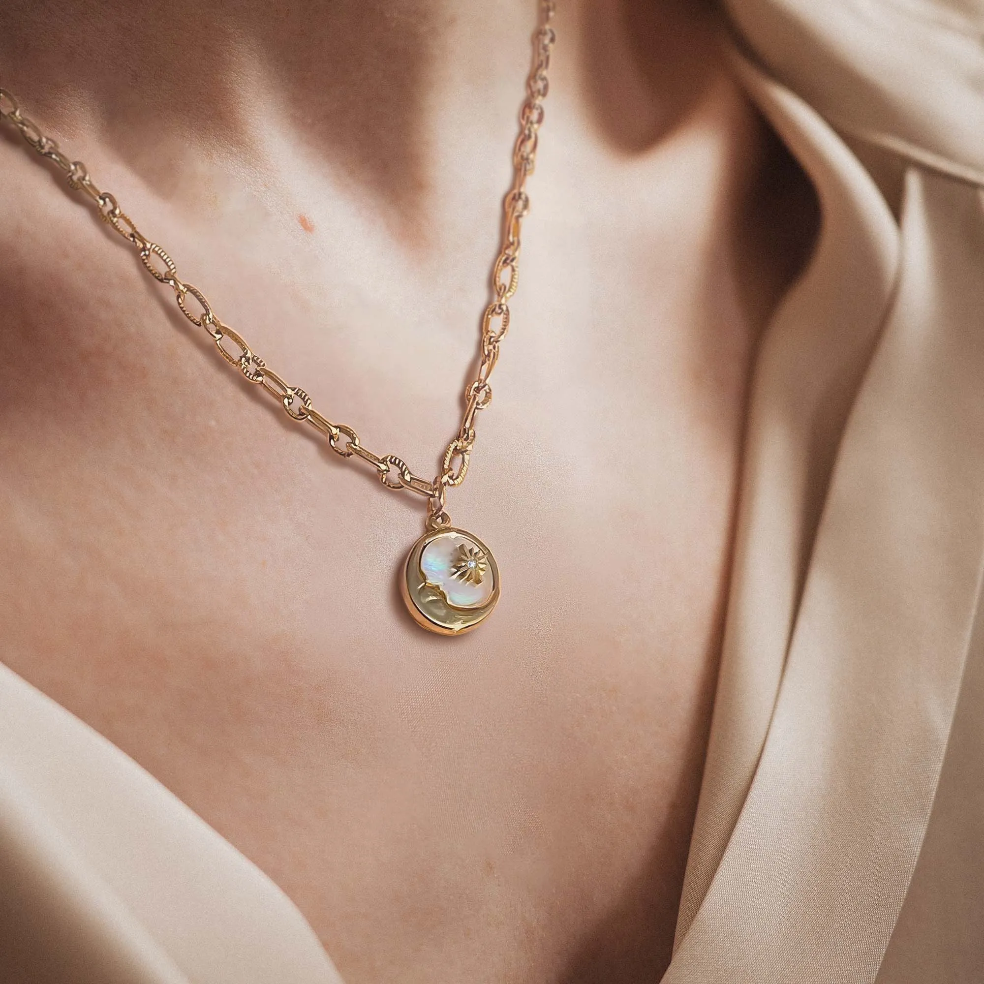 Sun & Moon - Mother of Pearl Necklace