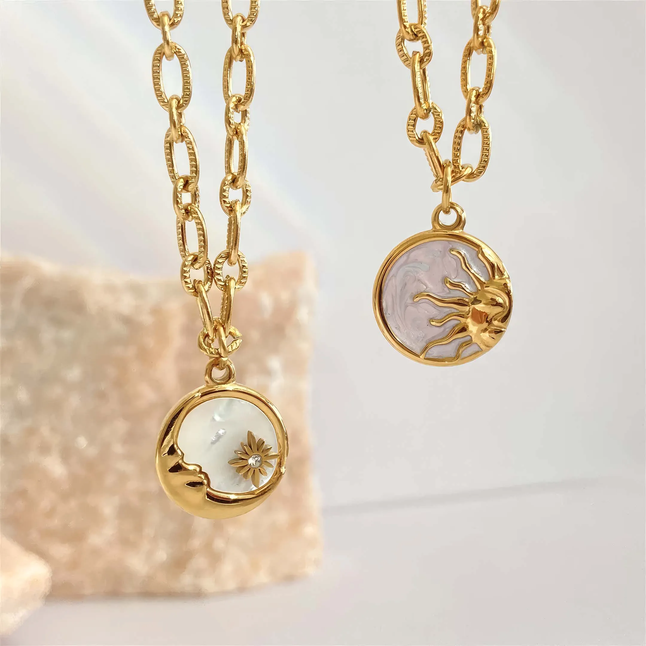 Sun & Moon - Mother of Pearl Necklace