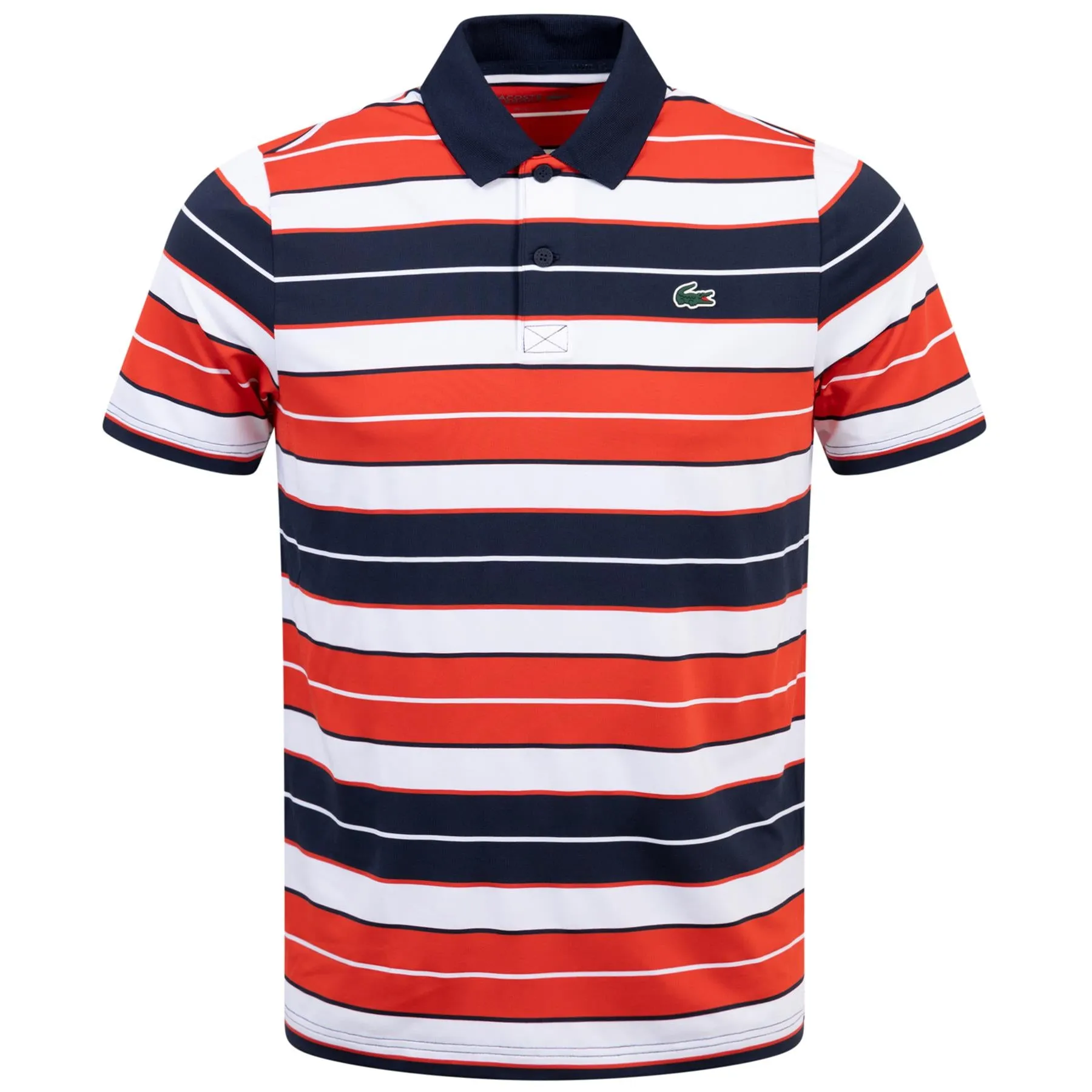 Ultra-Dry Regular Fit Striped Polo Red/White/Navy - SS24