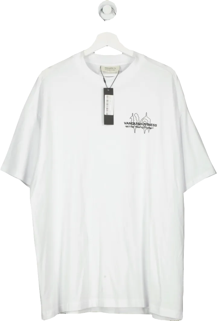 vanquish White Determination Oversized T Shirt UK L