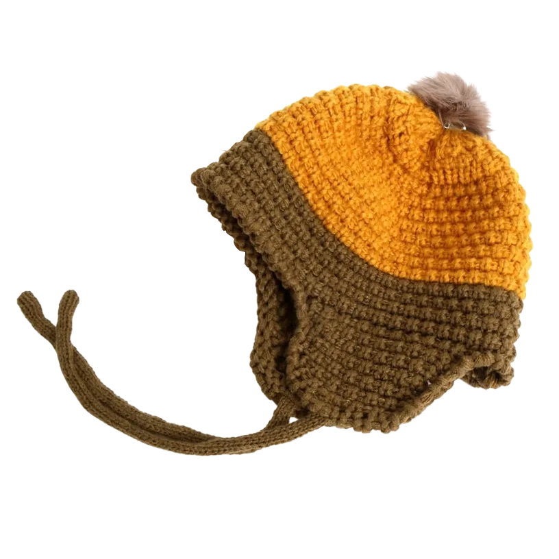 Winter Earflaps Sweater Hats Beanies Unisex Infant Toddler Cute Knitted Accessory Girls Boys Soft Warm