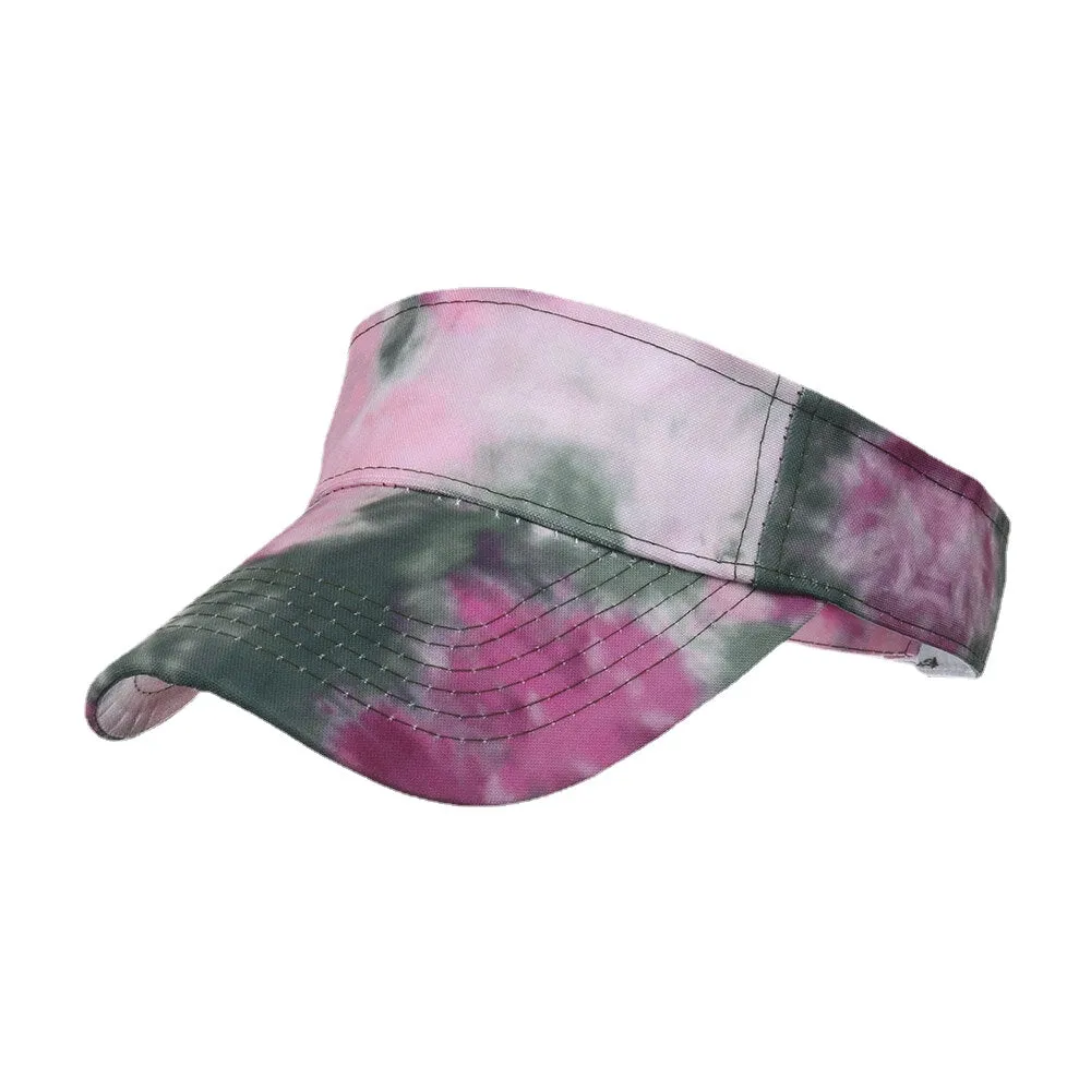 Women Color Tie Dye Printing Baseball Cap Fashion Sunscreen Empty Top Hat