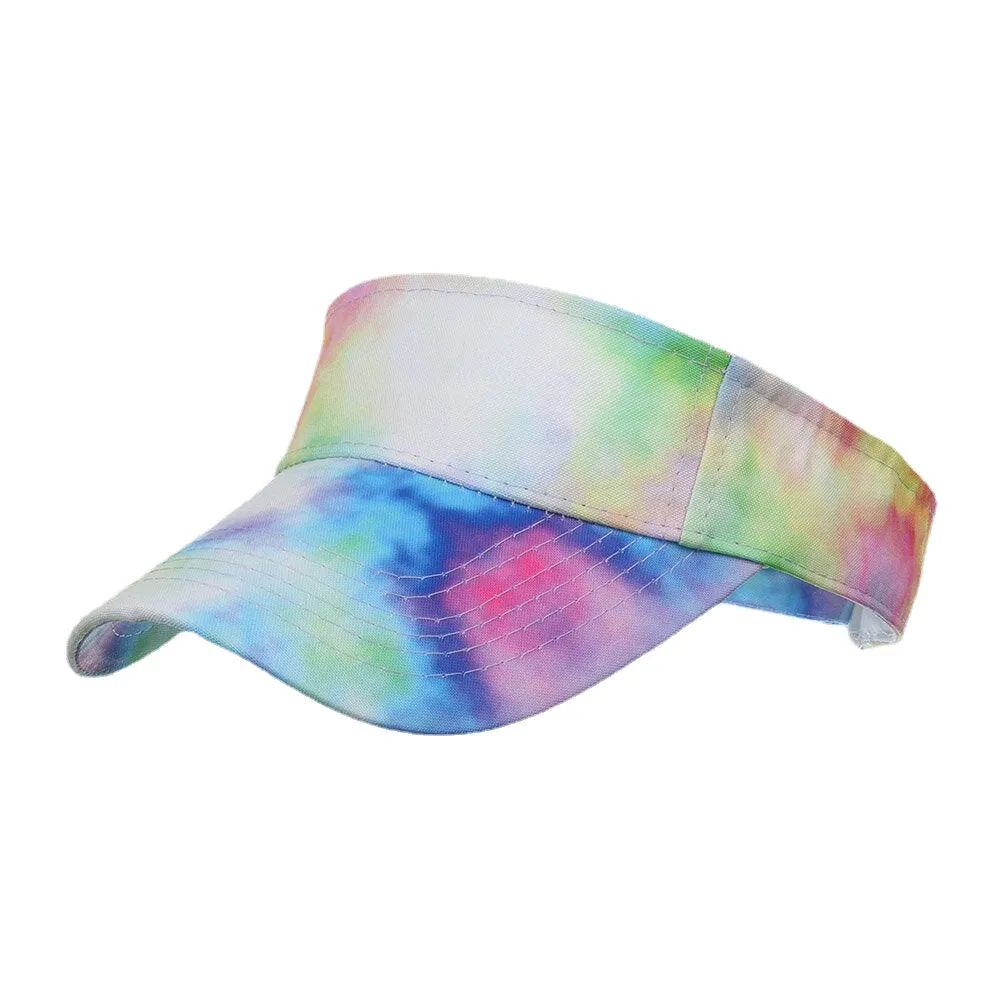 Women Color Tie Dye Printing Baseball Cap Fashion Sunscreen Empty Top Hat