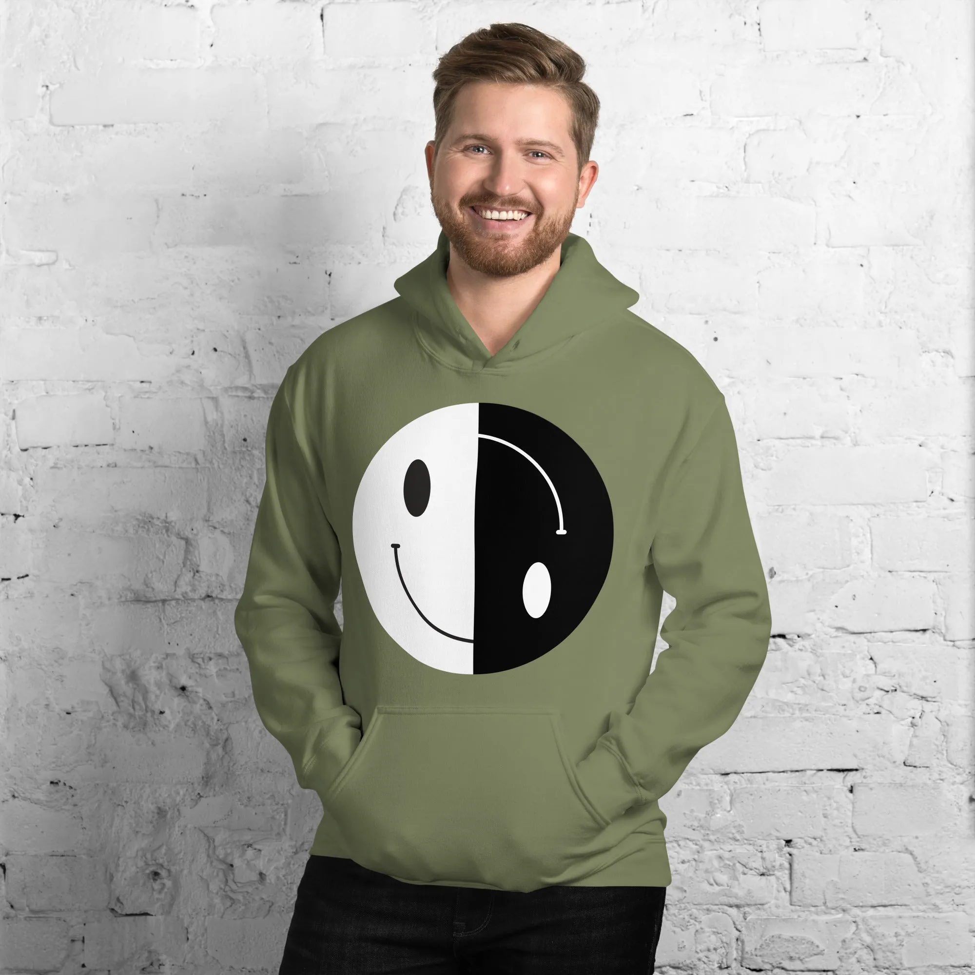 YIN YANG HAPPY FACE SMILE HOODIE